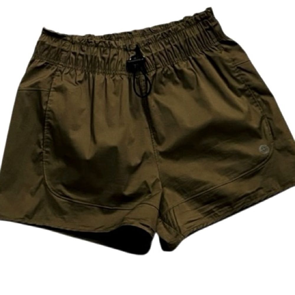 Mondetta Outdoor Project Olive Green Bungee elastic waist shorts size S.